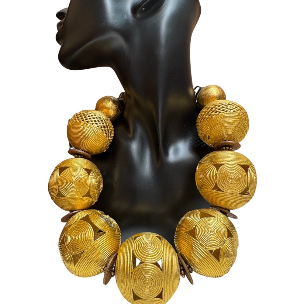 Exquisite Vintage Masha Archer 24K GOLD HUGE Rounds from Cameroon's Baoule Tribe